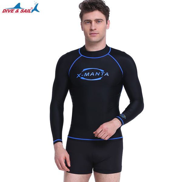 

long sleeve lycra upf 50+ for men surfing suit sunscreen diving swimsuit snorkeling surf clothing swimwear quick dry diving suit