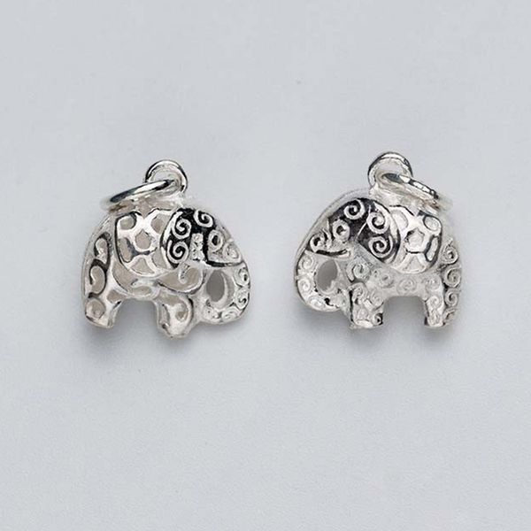 925 sterling silver craftwork hollow out elephant charms classic hand made fine jewelry pendant materials diy bracelets necklace, Bronze;silver
925 sterling silver craftwork hollow out elephant charms classic hand made fine jewelry pendant materials diy bracelets necklace, Bronze;silver