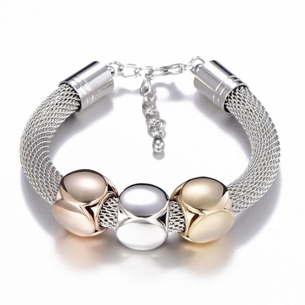 link, chain bracelets & bangles classic silver color love cube charm mesh metal hollow jewelry for women christmas gifts b219, Black
link, chain bracelets & bangles classic silver color love cube charm mesh metal hollow jewelry for women christmas gifts b219, Black