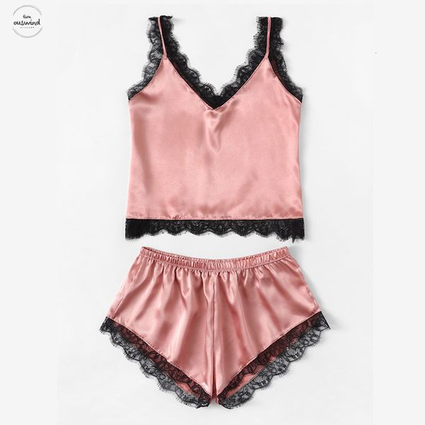 sleepwear summer satin pajamas set lace cami women and polyester shorts sleeveless nightwear for woman sleepwear, Black;red
sleepwear summer satin pajamas set lace cami women and polyester shorts sleeveless nightwear for woman sleepwear, Black;red