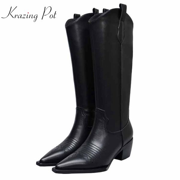 krazing pot genuine leather square high heel handsome riding boots pointed toe pleated decoration charming thigh high boots l76, Black
krazing pot genuine leather square high heel handsome riding boots pointed toe pleated decoration charming thigh high boots l76, Black