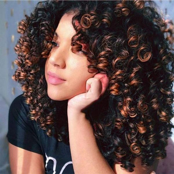 stamped glorious afro wig synthetic kinky curly wigs for women dark brown mixed blonde curly hair with bangs 2 tone color, Black
stamped glorious afro wig synthetic kinky curly wigs for women dark brown mixed blonde curly hair with bangs 2 tone color, Black