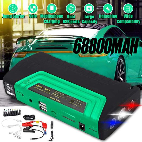 dual usb ports 68800mah 12v 600a multifunction portable jump starter usb power bank car battery charger starting device
dual usb ports 68800mah 12v 600a multifunction portable jump starter usb power bank car battery charger starting device