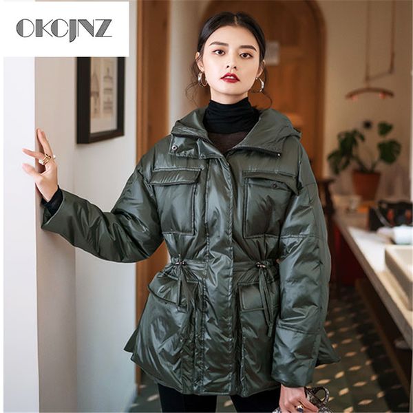industrial style short section slim down jacket bread female 2019 winter new korean thick white duck outerwear women yy245, Black 
industrial style short section slim down jacket bread female 2019 winter new korean thick white duck outerwear women yy245, Black
