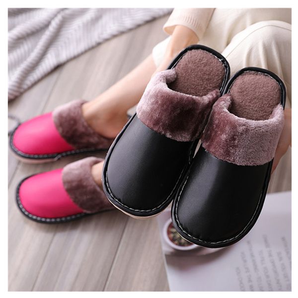 winter home men's cotton slippers leather slippers home non-slip soft bottom men's couple warm cotton women, Black
winter home men's cotton slippers leather slippers home non-slip soft bottom men's couple warm cotton women, Black