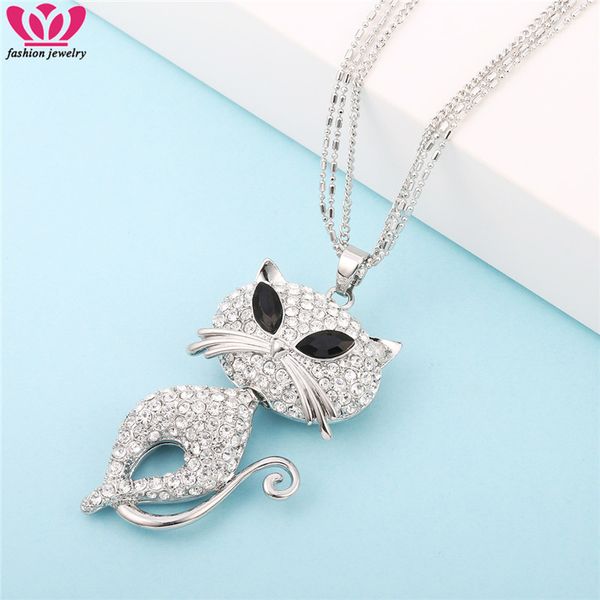 pendant necklaces long silver cz crystal necklace lovely charm cat sweater for women gifts fashion prom party jewelry wholesale
pendant necklaces long silver cz crystal necklace lovely charm cat sweater for women gifts fashion prom party jewelry wholesale