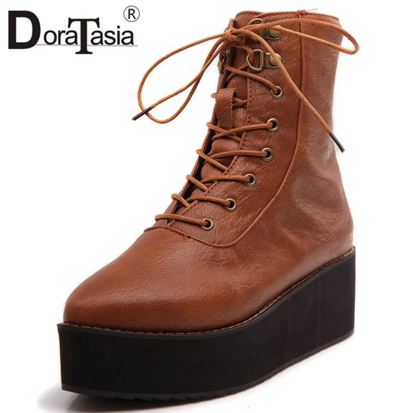 doratasia new plus size 33-47 girl high platform booties ladies lace-up ankle boots women 2019 casual high wedges shoes woman, Black
doratasia new plus size 33-47 girl high platform booties ladies lace-up ankle boots women 2019 casual high wedges shoes woman, Black