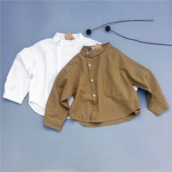 children's cotton and linen shirt 2020 season solid color irregular collar long sleeve children's cotton and linen shirt fashion, White;black
children's cotton and linen shirt 2020 season solid color irregular collar long sleeve children's cotton and linen shirt fashion, White;black