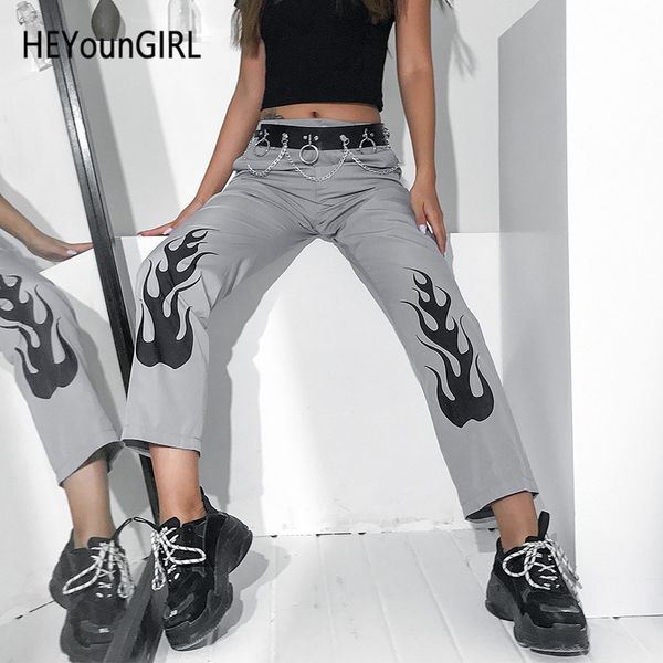 heyoungirl fire print elastic high waist trousers women casual harajuku sweatpants joggers punk baggy pants streetwear summer, Black;white
heyoungirl fire print elastic high waist trousers women casual harajuku sweatpants joggers punk baggy pants streetwear summer, Black;white