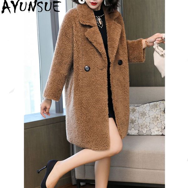 ayunsue sheep shearling real fur coat autumn winter jacket women 100% wool coat female korean long jackets manteau femme my4203, Black
ayunsue sheep shearling real fur coat autumn winter jacket women 100% wool coat female korean long jackets manteau femme my4203, Black