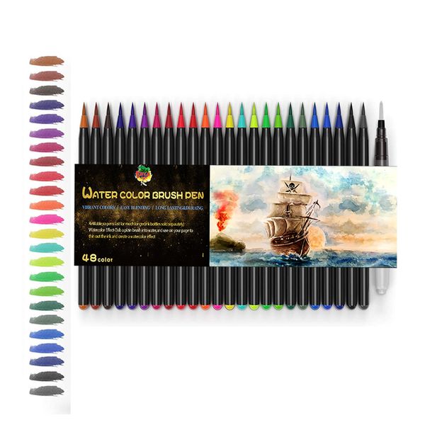 72 Colors Nylon Nib Soft Brush Tip Pen Watercolor Marker