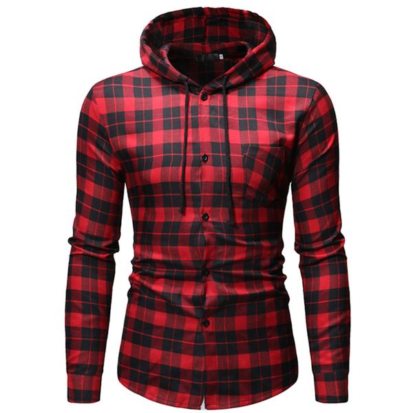 2020 fashion new men's casual hooded check shirt / men's slim long sleeve hoodie shirt coat, White;black
2020 fashion new men's casual hooded check shirt / men's slim long sleeve hoodie shirt coat, White;black