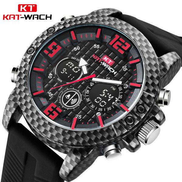 kat-wach silicone dual screen display fashion sports men's watch waterproof watch men's quartz best, Slivery;brown
kat-wach silicone dual screen display fashion sports men's watch waterproof watch men's quartz best, Slivery;brown