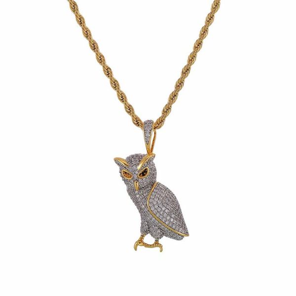 Whosale Gold Silver Color Iced Out Micro Pave CZ Stone Animal Owl Pendant Necklace Hip Hop Jewelry With Rope Chain
Whosale Gold Silver Color Iced Out Micro Pave CZ Stone Animal Owl Pendant Necklace Hip Hop Jewelry With Rope Chain