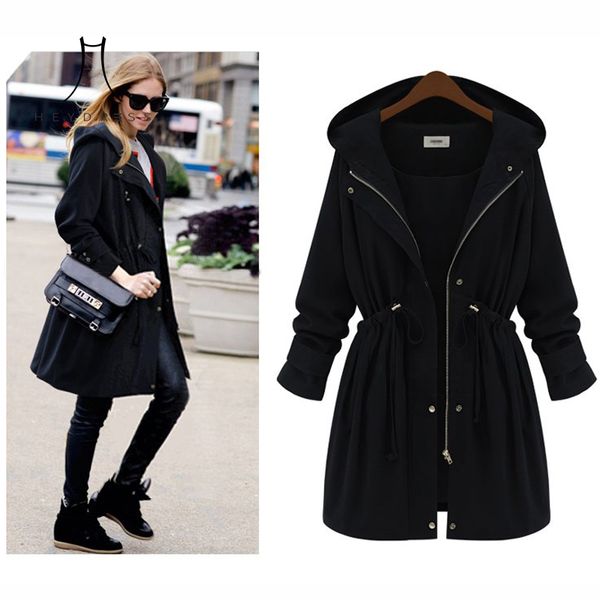 heydress 2019 women autumn long outwears ladies casual solid zipper drawstring jacket female thin plus size drawstring overcoat, Black;brown
heydress 2019 women autumn long outwears ladies casual solid zipper drawstring jacket female thin plus size drawstring overcoat, Black;brown