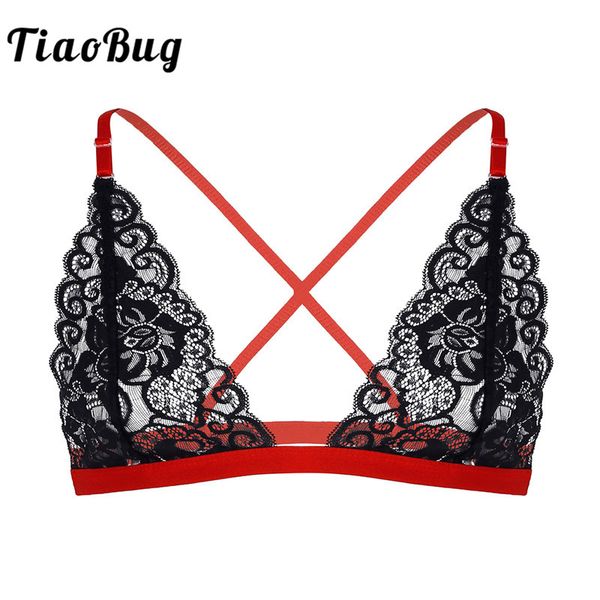 tiaobug soft floral lace adjustable spaghetti straps crossdressing sissy lingerie breathable bralette erotic men bra, Red;black
tiaobug soft floral lace adjustable spaghetti straps crossdressing sissy lingerie breathable bralette erotic men bra, Red;black