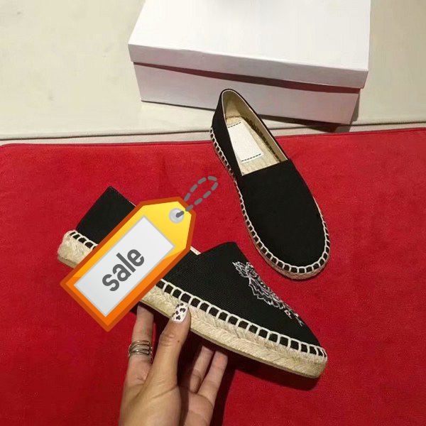 new embroidered straw shoes with tiger head embroidered straw shoes, Black 
new embroidered straw shoes with tiger head embroidered straw shoes, Black