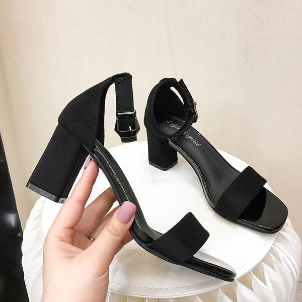 women's shoes with platform for office large size buckle sandals open toe 2020 summer high heels med suit female beige, Black
women's shoes with platform for office large size buckle sandals open toe 2020 summer high heels med suit female beige, Black