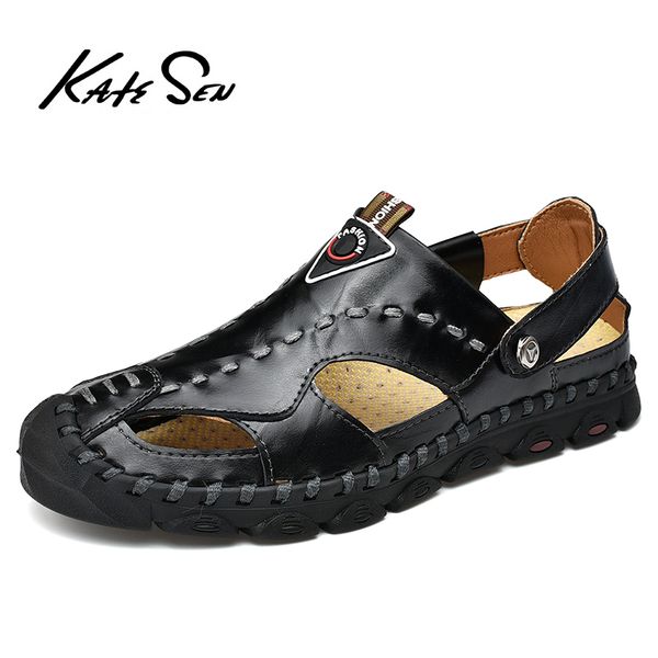 summer genuine leather men's sandals handmade classic men slippers walking beach sandalias outdoor men roman sandals size 38-46, Black
summer genuine leather men's sandals handmade classic men slippers walking beach sandalias outdoor men roman sandals size 38-46, Black