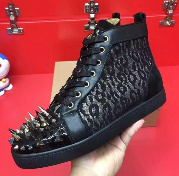 men's studded spikes red bottom sneakers high pik pik spiked men shoes black genuine leather flat party wedding dress shoes trainers
men's studded spikes red bottom sneakers high pik pik spiked men shoes black genuine leather flat party wedding dress shoes trainers