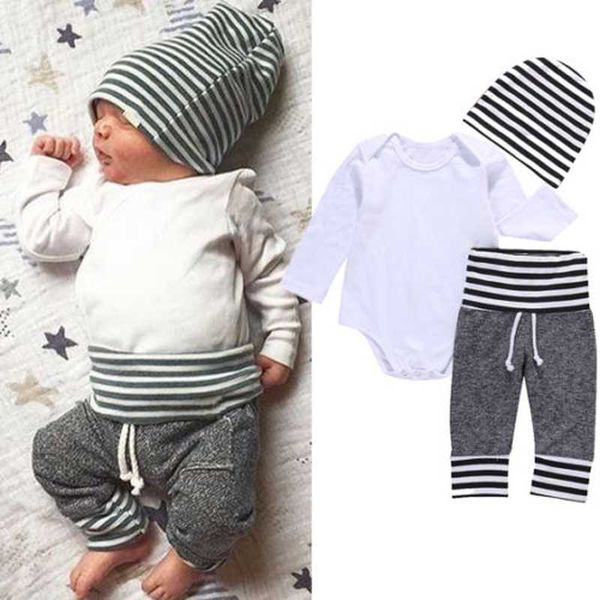 baby boy clothes set 3pcs infant newborn solid cotton outfit white rompers and striped long pants hats set 3-18m
baby boy clothes set 3pcs infant newborn solid cotton outfit white rompers and striped long pants hats set 3-18m