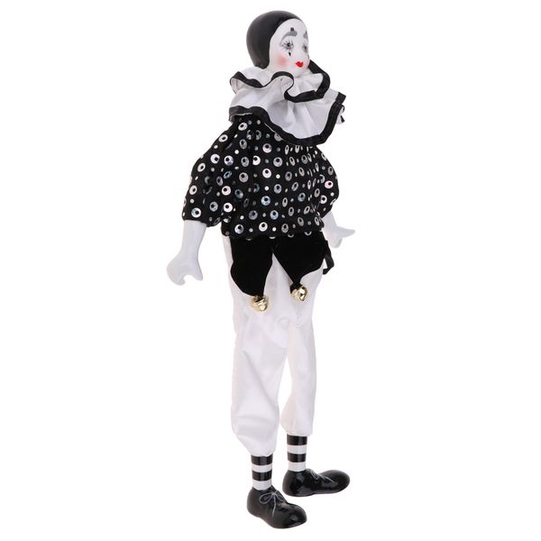 15inch porcelain teardrop clown doll wearing white & black outfits, funny harlequin doll, circus props, halloween decor
15inch porcelain teardrop clown doll wearing white & black outfits, funny harlequin doll, circus props, halloween decor