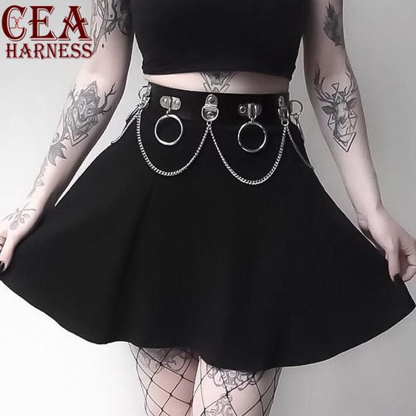 cea.harness fashion men women punk garter chain belt wide leather waistband hologram circle metal ring sculpting top, Black;white
cea.harness fashion men women punk garter chain belt wide leather waistband hologram circle metal ring sculpting top, Black;white