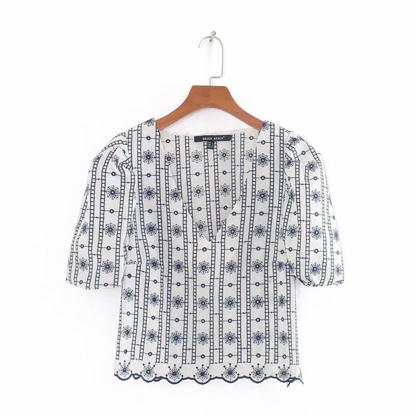 vintage women floral embroidery short shirts 2020 summer fashion ladies soft cotton casual female boho blouse girls chic, White
vintage women floral embroidery short shirts 2020 summer fashion ladies soft cotton casual female boho blouse girls chic, White