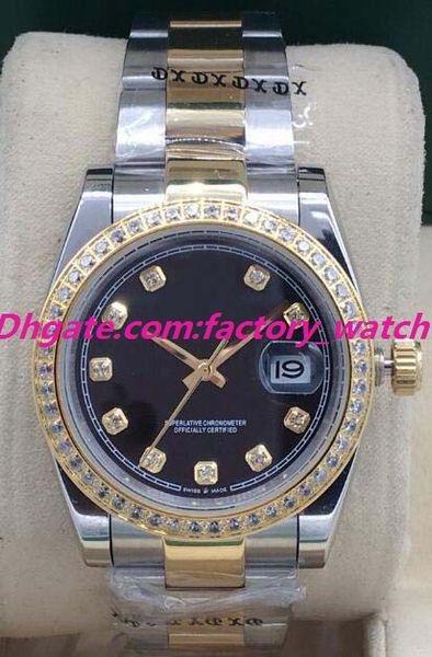 new version luxury watch 3 style two tone 36mm male steel yellow gold diamond dial bezel watch 116243 automatic fashion men's watch, Slivery;brown
new version luxury watch 3 style two tone 36mm male steel yellow gold diamond dial bezel watch 116243 automatic fashion men's watch, Slivery;brown