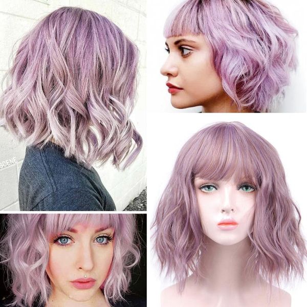 short fluffy curly synthetic wig fashion purple halloween character dress up synthetic wig, Black
short fluffy curly synthetic wig fashion purple halloween character dress up synthetic wig, Black