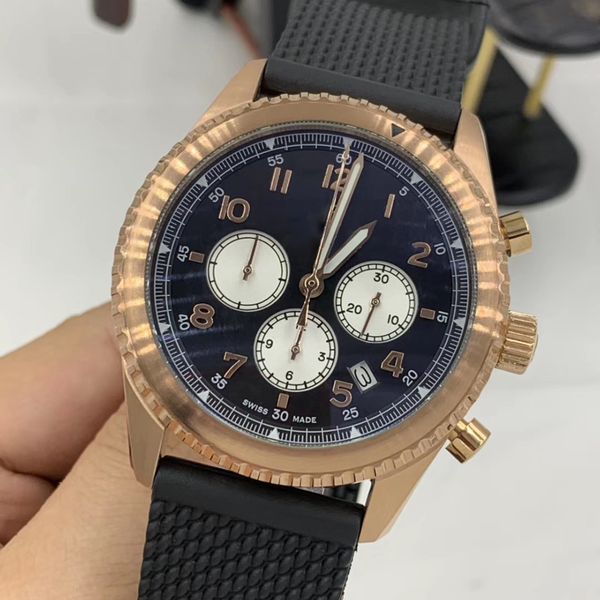 cool design contrasting subdials aviator 8 quartz chrono yellow gold steel case mens watches aviation watch black dial manful wristwatches, Slivery;brown
cool design contrasting subdials aviator 8 quartz chrono yellow gold steel case mens watches aviation watch black dial manful wristwatches, Slivery;brown