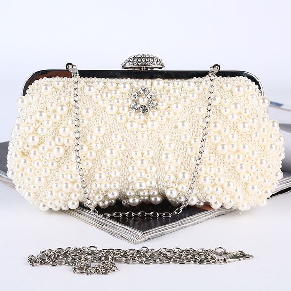 handmade imitation pearl evening bag clutch bag females silver color chain handbag banquet party purse women's clutches
handmade imitation pearl evening bag clutch bag females silver color chain handbag banquet party purse women's clutches