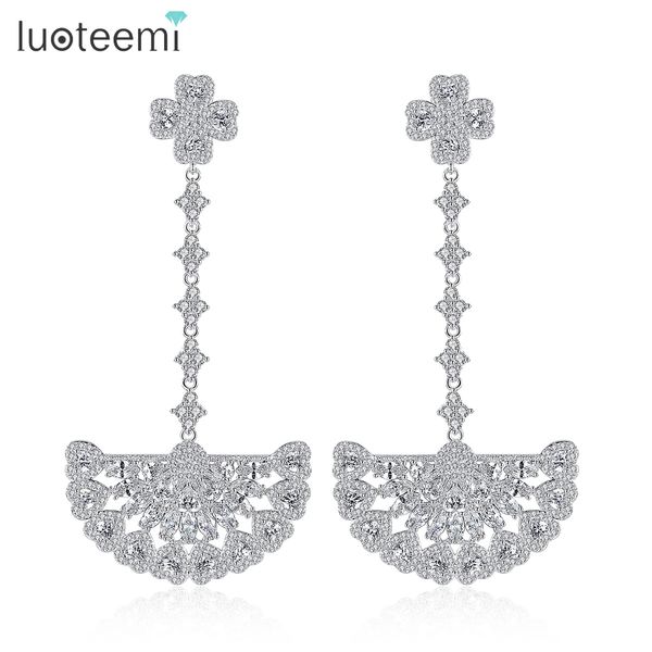 new arrival luxurious zircon chandelier earrings for women white-gold color drop earrings jewelry factory wholesale luoteemi, Silver
new arrival luxurious zircon chandelier earrings for women white-gold color drop earrings jewelry factory wholesale luoteemi, Silver