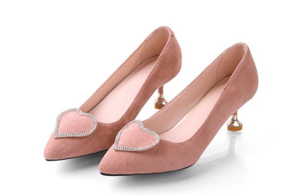 2019 suede women's shoes in spring and autumn with new style high heel fine heel pointed end @204, Black
2019 suede women's shoes in spring and autumn with new style high heel fine heel pointed end @204, Black