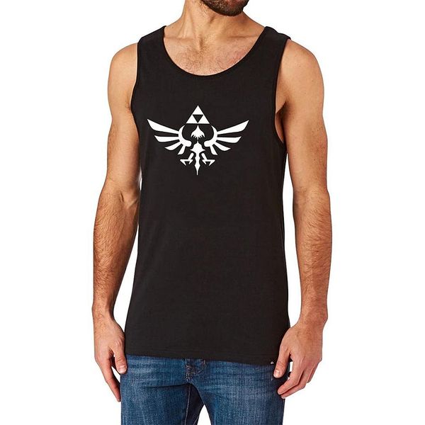 summer cotton men's the legend of zelda triumphant triforce black tank printing, White;black
summer cotton men's the legend of zelda triumphant triforce black tank printing, White;black