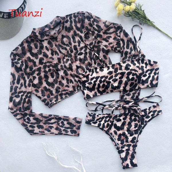 three piece leopard bikini mujer beach bra long sleeve sunscreen micro biquini swimwear 2020 women bathing suit swimsuit, White;black
three piece leopard bikini mujer beach bra long sleeve sunscreen micro biquini swimwear 2020 women bathing suit swimsuit, White;black