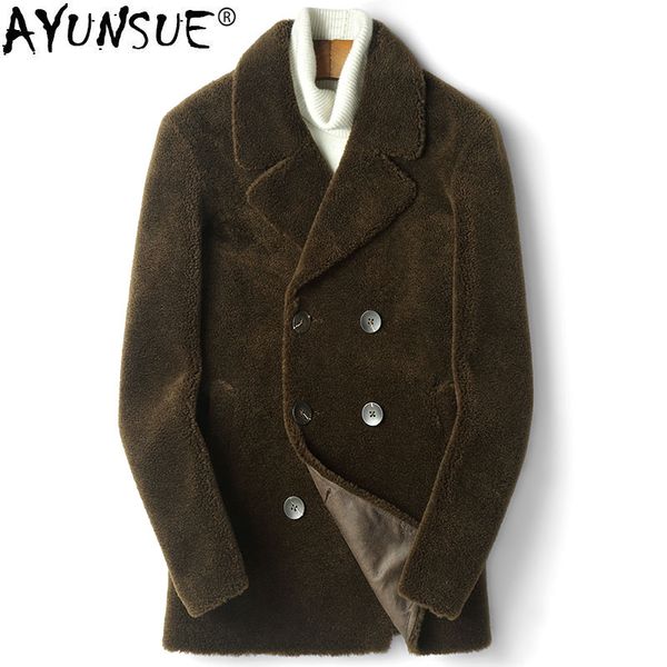men's leather & faux ayunsue real sheep shearling fur coat winter jacket men streetwear wool coats suede lining windbreaker jackets d-1, Black
men's leather & faux ayunsue real sheep shearling fur coat winter jacket men streetwear wool coats suede lining windbreaker jackets d-1, Black