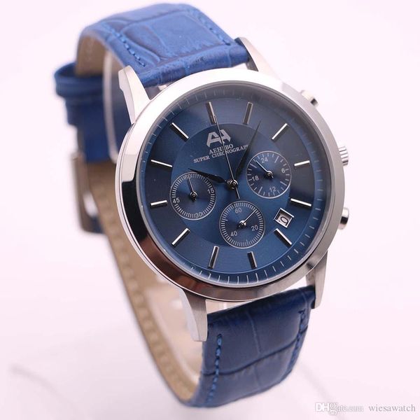 aehibo favourable price mens watches index hour markers quartz battery super chronograph watch 43mm blue dial date window wristwatches, Slivery;brown
aehibo favourable price mens watches index hour markers quartz battery super chronograph watch 43mm blue dial date window wristwatches, Slivery;brown