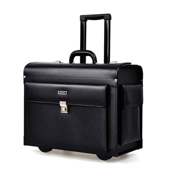 genuine leather rolling luggage men business suitcase wheels trolley pilot/captain special flight case travel bags lapbag
genuine leather rolling luggage men business suitcase wheels trolley pilot/captain special flight case travel bags lapbag