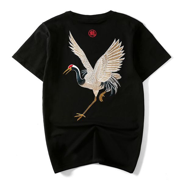 ready stock - crane embroidery t-shirt, new summer fashion t-shirt
ready stock - crane embroidery t-shirt, new summer fashion t-shirt