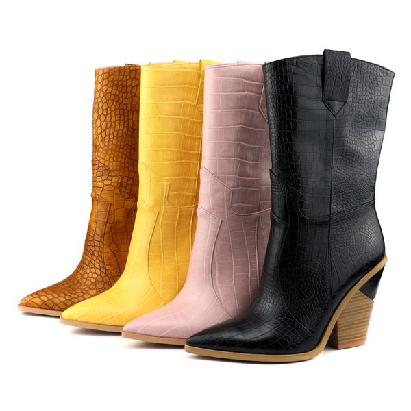2019 mid-calf boots fashion embossed microfiber leather women boots pointed toe western cowboy women chunky wedges, Black
2019 mid-calf boots fashion embossed microfiber leather women boots pointed toe western cowboy women chunky wedges, Black