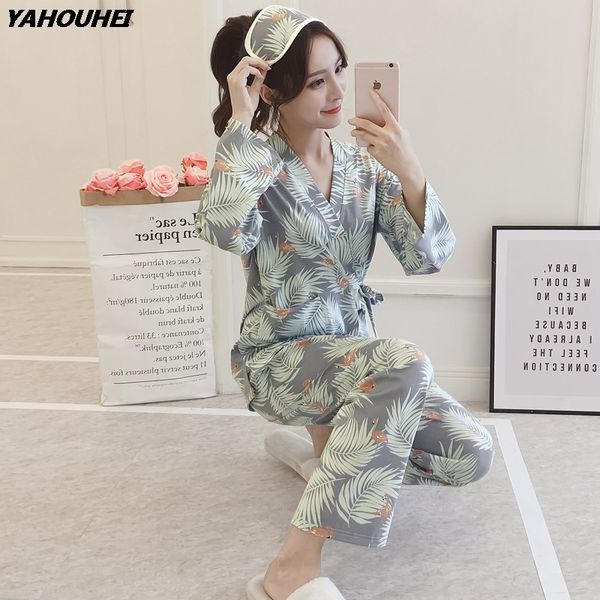 2018 autumn japanese kimono pajama sets for women long sleeve pyjama girls print pijama mujer homewear home clothing 2 piece set, Blue;gray
2018 autumn japanese kimono pajama sets for women long sleeve pyjama girls print pijama mujer homewear home clothing 2 piece set, Blue;gray