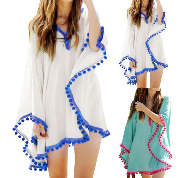 women tassel trim bikini cover up sunscreen pareo sarong girl chiffon long sleeve swimwear beach dress
women tassel trim bikini cover up sunscreen pareo sarong girl chiffon long sleeve swimwear beach dress
