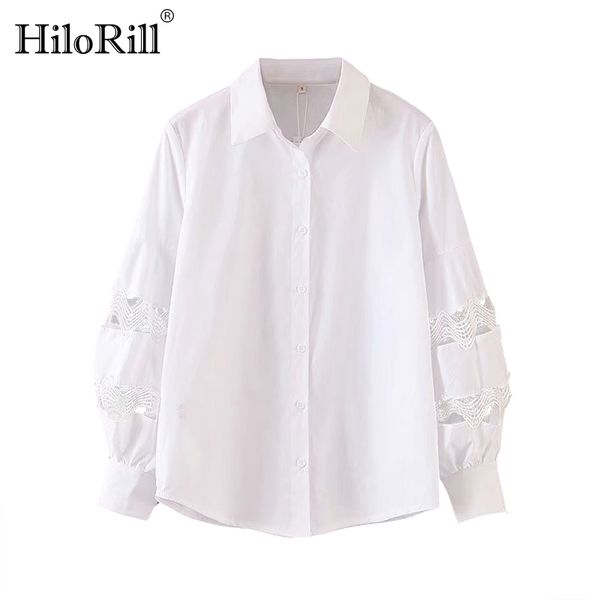 women fashion white shirt puff long sleeve chic blouse with lace turn down collar loose ladies hollow out blusa feminina
women fashion white shirt puff long sleeve chic blouse with lace turn down collar loose ladies hollow out blusa feminina
