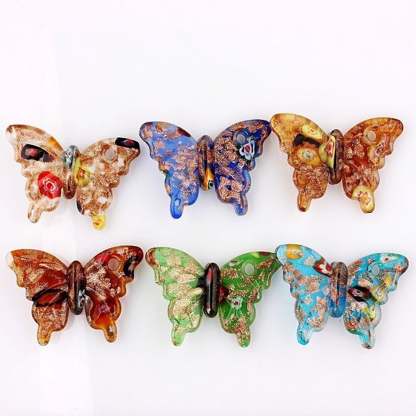 wholesale 6pcs handmade murano lampwork glass mix color gold sand butterfly pendant fit necklace christmas gift p0074, Silver
wholesale 6pcs handmade murano lampwork glass mix color gold sand butterfly pendant fit necklace christmas gift p0074, Silver