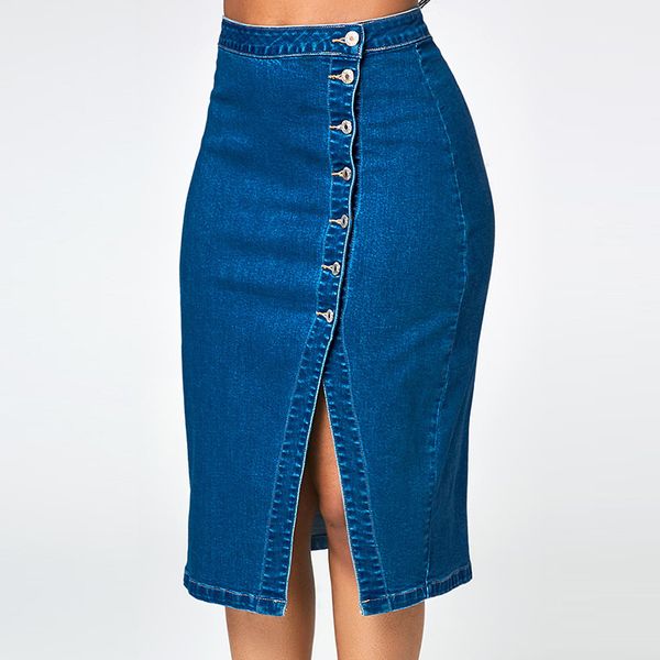 women skirt jeans plus size single breasted jupe slim ladies rokjes denim skirts with double pocket split saias clothing, Black
women skirt jeans plus size single breasted jupe slim ladies rokjes denim skirts with double pocket split saias clothing, Black