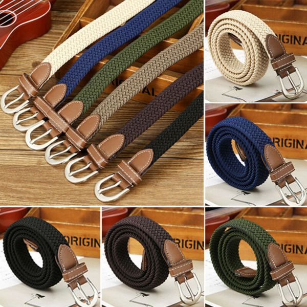 us men's braided elastic woven canvas buckle belt waistband waist straps hot, Black;brown
us men's braided elastic woven canvas buckle belt waistband waist straps hot, Black;brown