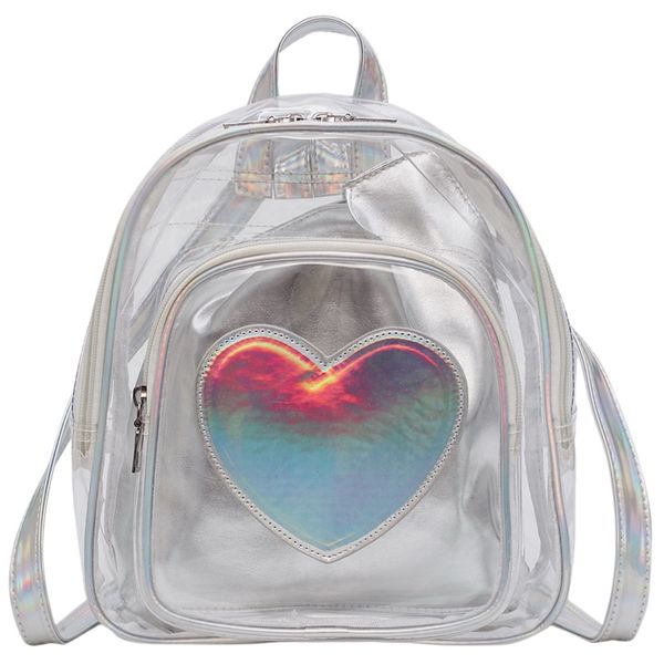 transparent love shoulder bag personality colorful children backpack student bag
transparent love shoulder bag personality colorful children backpack student bag