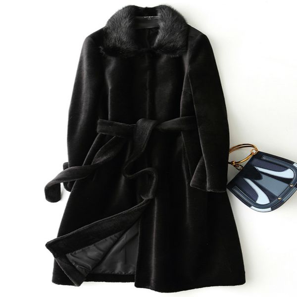 fur real coat with mink fur collar fashion winter coat women clothes 2020 korean thick warm long wool jacket+belt x-85, Black
fur real coat with mink fur collar fashion winter coat women clothes 2020 korean thick warm long wool jacket+belt x-85, Black
