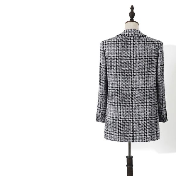plaid autumn winter vintage tweed suit jacket women korean button outwear coat female office blazer feminino, White;black
plaid autumn winter vintage tweed suit jacket women korean button outwear coat female office blazer feminino, White;black